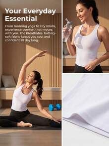 SHEIN 1pc Women Seamless Comfortable Shapewear Camisole Tank Top, Summer - White - View 5