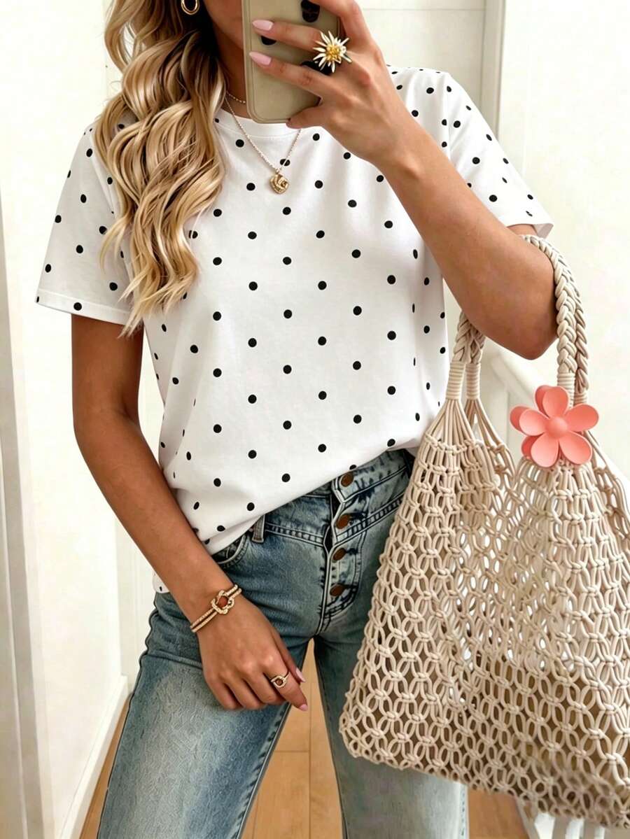 EMERY ROSE 女款短袖休閒上衣 T-shirt 簡單女上衣 - 彩色 - 查看 1