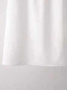 Hotletica 女款新品：優雅性感，適合辦公室、度假、海灘、通勤、浪漫、宴會、派對，夏季款式包括：圓領短版3D花卉拼接背心上衣、H版直筒長裙休閒兩件套 - 白色 - 查看 8
