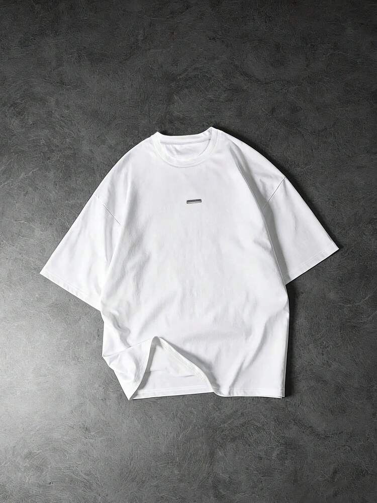 Oversized Crew Neck T-Shirt With Multicolor Embroidered Back Lettering Club New York Streetwear