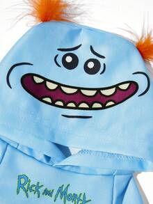 Rick and Morty X SHEIN 1件 Mr. Meeseeks 3D角色造型寵物連帽衫，四季適用透氣柔軟卡通狗貓衛衣，藍色 Mr. Meeseeks 臉孔小狗外套附帽，多尺寸 XXS-XXXXXL 適用於小型中型大型犬貓，寵物主人與粉絲的完美禮物 - 藍色 - 查看 3