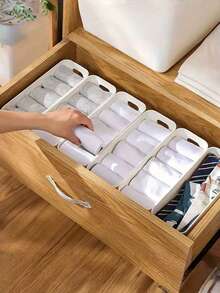 Durable Stackable Plastic Storage Box With Handle | Space Saving Drawer Style Storage Box Suitable For Homes, Offices, And Wardrobes - Can Be Used To Store Books, Decorations, Etc., Modern Design - Multicolor - View 9