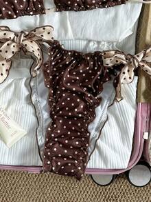 Swim Mod 2pcs/Set Women's Ribbed Starfish Print Halter Triangle Bikini Swimsuit Set, Casual Vacation Swimwear - Multicolor - View 4