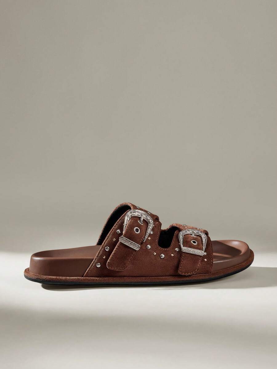 Solecia Ladies Commuter Fashion Versatile Daily Travel Casual Sandals - Coffee Brown - View 1