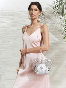 SHECARRY Transparent Flower Vegetable Basket Bucket Bag, Jelly Bag - Clear - View 7