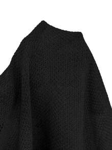 Franclia Women's Casual Minimalist Vintage Versatile Commuting Suitable For Beach Vacation Wear, V-Neck Sleeveless Button Plus Size Knit Top, Spring Summer - Black - View 6