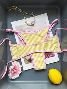 Swim Mod Swim Basics 女款熱帶印花兩件式比基尼套裝，休閒度假穿搭，女款情人節套裝，度假比基尼套裝，微型比基尼套裝 - 彩色 - 查看 4