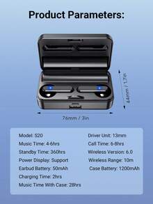 Teckwe ABS1200mah,Wireless Earphones, In-Ear, Noise Proof, Super Long Battery Life, TWS Touch Control Stereo Sports Earbuds, Available In Multiple Colors, Essential For Daily Use - View 7