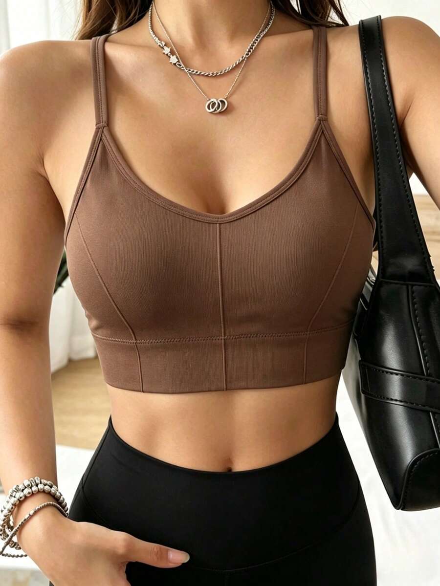 Breezaya Set de 3 sujetadores deportivos sin costuras de unicolor, de talla grande y soporte medio - Multicolor - Ver 1