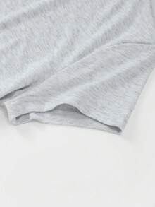 NostaNoir Kaos Wanita Ukuran Besar Motif Bunga Abu-abu Pas Badan dengan Leher Bulat - MultiWarna - View 5