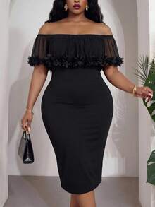 Veslaya 2026 Spring Summer Women's Plus Size New Music Festival Anniversary Graduation Season Basic Versatile Cruise Travel Sexy Beach Cocktail Elegant Black - Black - View 7