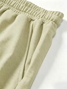 Manfinity Homme Plus Size Men's Summer Casual Distressed Contrast Drawstring Waist Shorts - Khaki - View 4