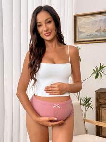 SHEIN 3pcs Maternity Solid Color Contrast Lace Bow Decorated Underwear Panties Set, Lingerie Bow Tie - Multicolor - View 4
