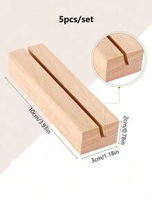 10個標準尺寸多功能原色鄉村風桌卡照片菜單明信片支架，婚禮宴會派對桌號裝飾必備 - 原木色 - 查看 10