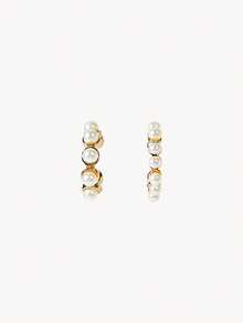 Opalesca 4pcs Exaggerated Fashion Vintage Coin Pearl Waterdrop Wide Clip-On Earrings Set, Suitable For Women, Couples, Vacation, Date, Daily, Party, Gift - Yellow Gold - View 8