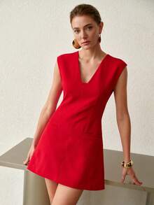MOTF PREMIUM SPRING/SUMMER 3D CUT STRUCTURAL DESIGN ELEGANT DRESS - Red - View 6