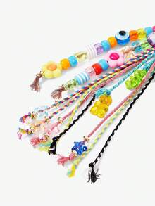 Viva Strut 1 Piece Fringed Beaded Braided Rope Cute Little Flower Bag Keychain Pendant Braided Rope Pendant Bag Accessories DIY Pendant - mix - View 4
