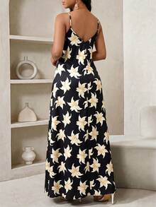 SHEIN Lady 大尺碼夏季優雅碎花細肩帶洋裝 - 彩色 - 查看 2