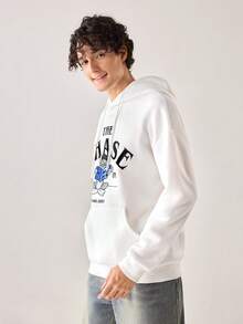 Strevion TOM & JERRY Felpa con cappuccio minimalista e versatile da uomo, con stampa Element di Tom & The Chase, adatta per autunno/inverno - Bianco - Visualizzare 5