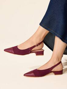 CUCCOO BASICS Klassische, einfache Mode Damen Flache Schuhe mit Netz-Einsätzen, elegante Damenschuhe für eleganten Stil - Fliegendes Weben Burgund - Übersicht 2