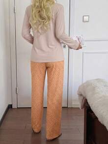 100% Cotton 2Pcs  Heart Printed PJ Set - Baby Pink - View 2