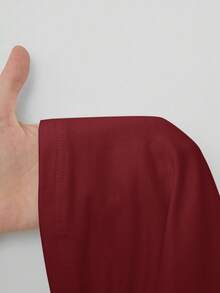 SHEIN PETITE 女款白色緊身圓領透氣基本款背心上衣，免內衣背心上衣，適合嬌小女性 - 酒紅色 - 查看 9