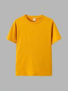 4pcs Striped, Color Block, Black, Yellow Casual Sports T-Shirt Combo Pack, Versatile For Teens, Spring/Summer - Multicolor - View 5