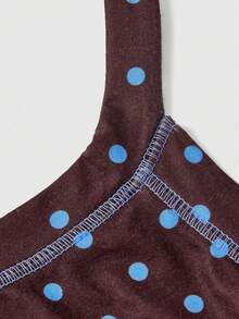 ROMWE Y2K Vintage Colorful Polka Dot Halter Neck Women's Tank Top - Pink - View 4