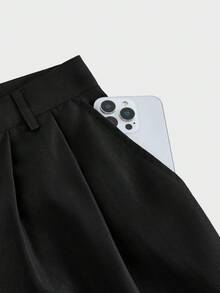 SWAVVY Celana Panjang Kasual Longgar Lipit Warna Polos untuk Pria, Cocok untuk Musim Semi dan Gugur, Celana Panjang Tenun Modis dengan Desain Unik - Coklat - View 5