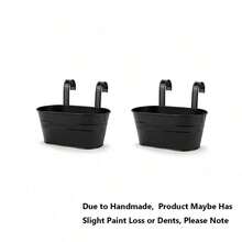 1/2/3pcs Large Wall-Mounted Planter Set; Gardening Flower Pot, Plant Pot, Durable Iron Wall Hanging Planter; Sturdy And Durable; Detachable Hooks Included; Suitable For Railings, Fences, Balconies, Yards, Gardens And Indoor Decor - Hanging Flower Pots - View 13