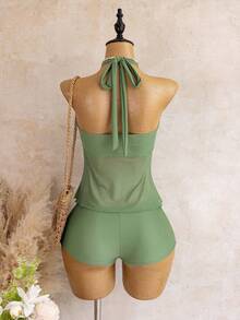 Women Midi Dresses - Green - View 3