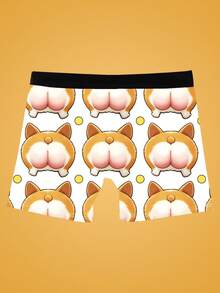 Notgurli Men's Printed Boxer Briefs Fashion (1pc/Pack) White With Black Polka Dots Summer - Multicolor - View 3