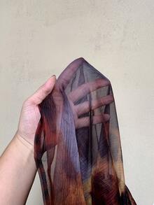 Auralis 優雅淡黃色掛脖領綁腰寬鬆傘擺荷葉邊大尺碼女款迷你洋裝/音樂會/表演服裝/約會/舞會/情人節/派對/性感/優雅浪漫/辦公室女妖/女妖風/生日派對穿搭休閒日常街頭風海灘度假洋裝 - 棕色 - 查看 9
