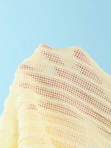 SHEIN Swim Chicsea 26SS 春夏度假海灘波希米亞風編織棕紅色比基尼泳衣附長褲 3 件組 - 黃色 - 查看 3