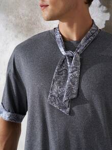 Airaco Men's Patchwork Print Short Sleeve T-Shirt - Grey - View 4