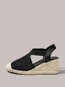 Styleloop Women's Wedge & Platform Shoes, Bohemian, Beach Vacation, Western Wind, Summer Wear, Travel Essentials - Graphite Black - View 3