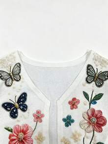 Resyla Cárdigan casual fino de unicolor para mujer, primavera/verano - Blanco - Ver 3