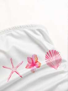 SHEIN Teen Girl Vacation Starfish Print Fashion Bandeau Top - Multicolor - View 5