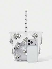 SHECARRY Transparent Flower Vegetable Basket Bucket Bag, Jelly Bag - Clear - View 4