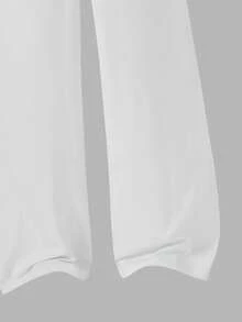 SHEIN 2pcs/Set Teen Short Sleeve & Long Pants Set, Minimalist Pure White With Pony Print, Suitable For Spring/Summer, Sports & Commuting - White - View 4