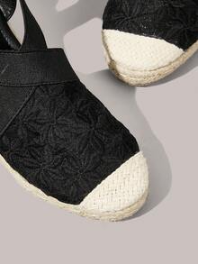 Styleloop Women's Wedge & Platform Shoes, Bohemian, Beach Vacation, Western Wind, Summer Wear, Travel Essentials - Graphite Black - View 5