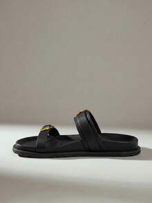 Solecia Sandal Datar Wanita Terbaru, Sandal Selop, Nyaman dan Kasual. - Malam Tenang Hitam - View 5