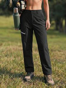 WanderVale Contrast Tape Outdoor Pants For Dailywear Sports - Black - View 3