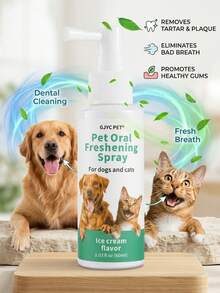 PETSIN 1 قطعة رذاذ تنظيف أسنان الحيوانات الأليفة وتنشيط النفس ذو نكهة آيس كريم، للتخلص من رائحة الفم الكريهة والتخلص من الجير - مشاهدة 4