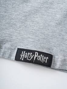 HARRY POTTER X SHEIN Women's Casual Colorblock T-Shirt For Summer - Grey - View 11
