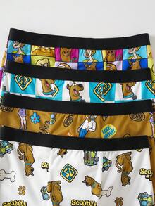SCOOBY-DOO X SHEIN Young Boy Colorblock Cartoon Print Casual Daily Boxer Briefs - White - View 6