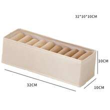 Fabric Foldable Clothing Organizer Basket, 1 Pc - Beige - View 12