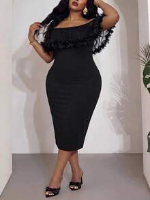 Veslaya 2026 Spring Summer Women's Plus Size New Music Festival Anniversary Graduation Season Basic Versatile Cruise Travel Sexy Beach Cocktail Elegant Black - Black - View 4