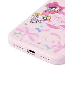 THE POWERPUFF GIRLS X SHEIN 卡通粉色磨砂防摔手機殼，相容 iPhone 11 - 17 Pro Max - 彩色 - 查看 6