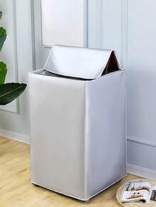 1Pc 86 High Silver Washing Machine Dust Cover, Oxford Cloth Waterproof, Sun Proof And Dustproof, Suitable For Fully Automatic Drum Washing Machine, Thickened Zippered Foldable Washing Machine Cover Storage Bag - Silver - View 4